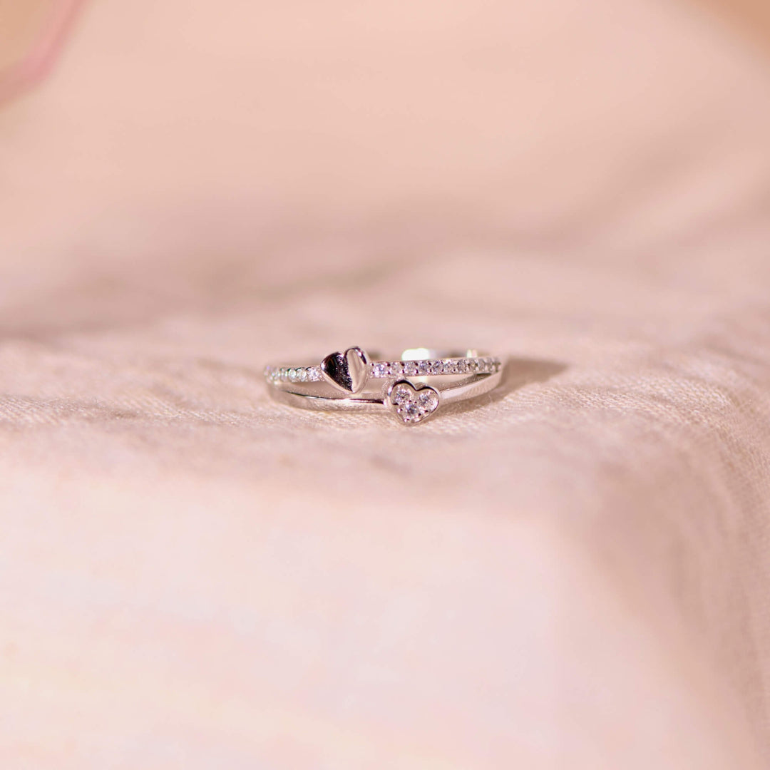 Mother & Daughter - Twin Heart Ring