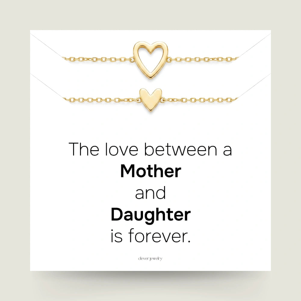 Mother & Daughter - Matching Hearts Bracelet
