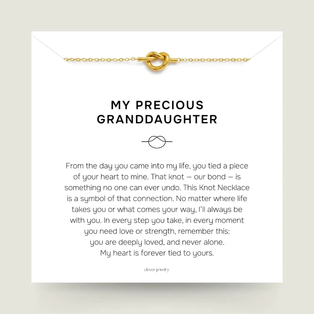 My Precious Granddaughter - Love Knot Gold Necklace