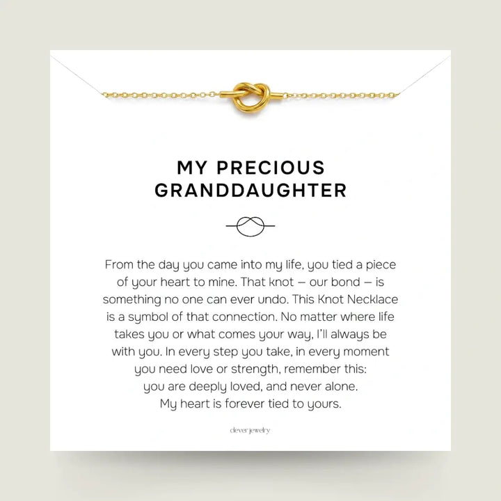 My Precious Granddaughter - Love Knot Gold Necklace