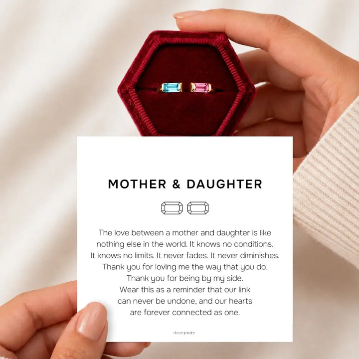 Mother & Daughter - Bonded Birthstone Ring