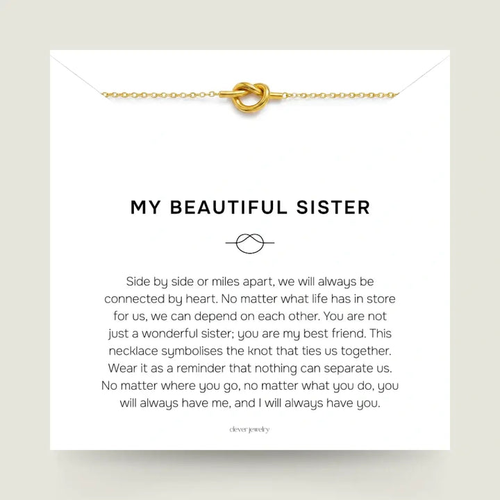 My Beautiful Sister - Love Knot Gold Necklace