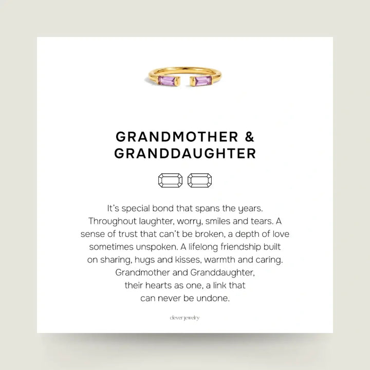 Grandmother & Granddaughter - Bonded Birthstone Ring