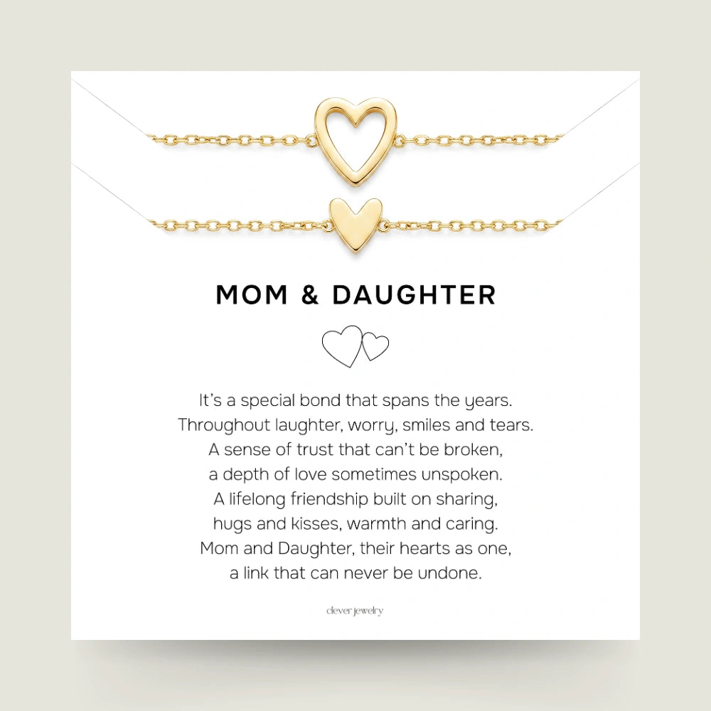 Mom & Daughter - Matching Hearts Bracelet