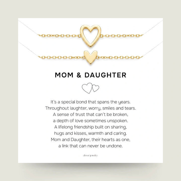 Mom & Daughter - Matching Hearts Bracelet
