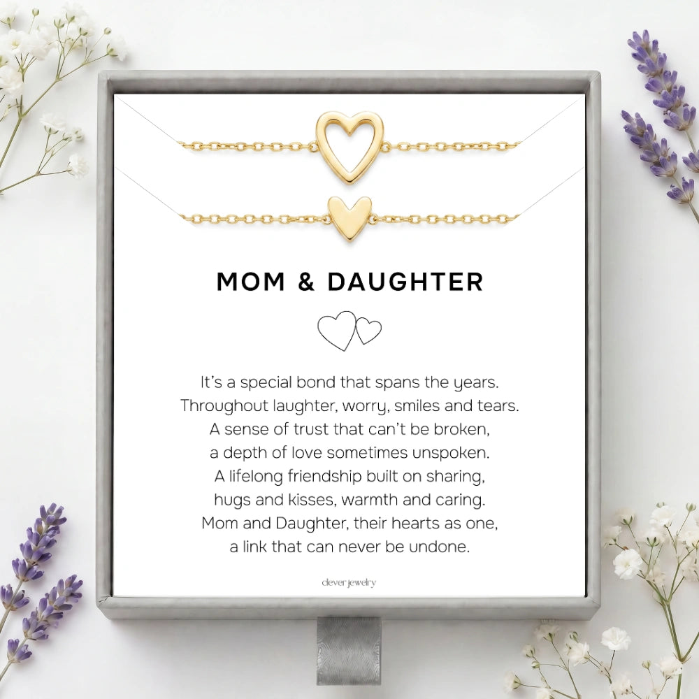 Mom & Daughter - Matching Hearts Bracelet