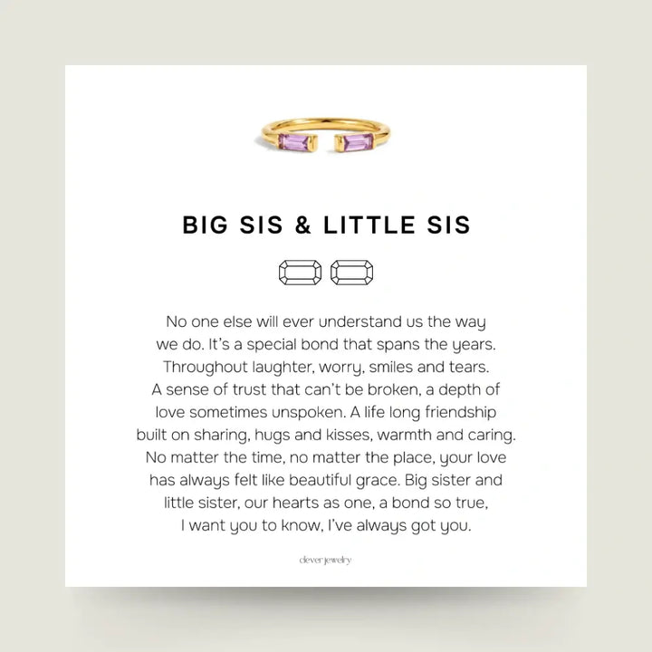 Big Sister & Little Sister - Bonded Birthstone Ring
