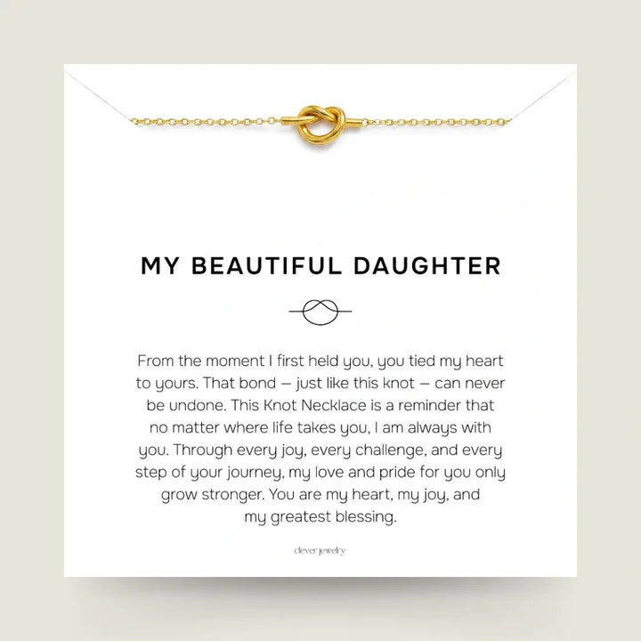 My Beautiful Daughter - Love Knot Gold Necklace