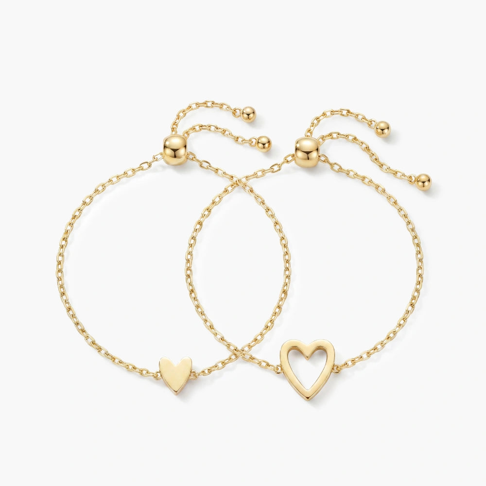Mother & Daughter - Matching Hearts Bracelet