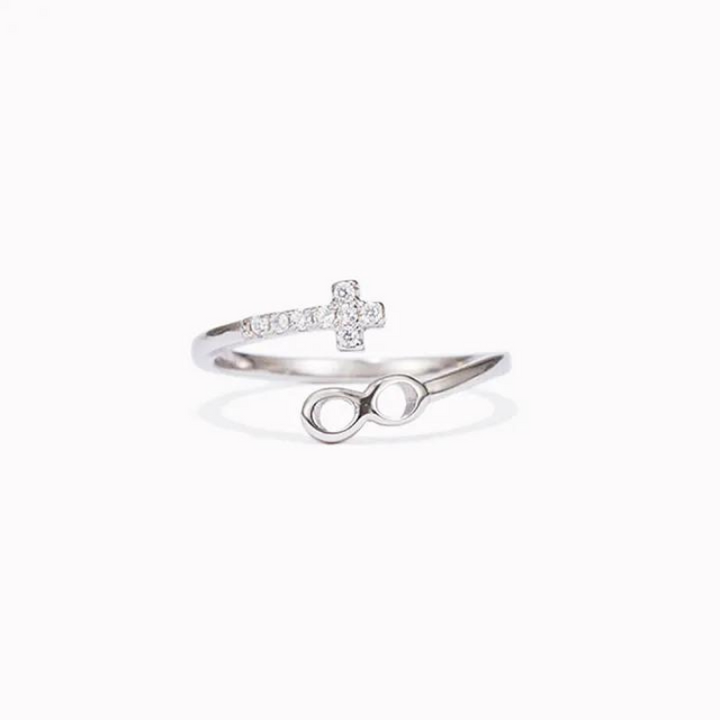 Let Go & Let God - Cross Infinity Ring