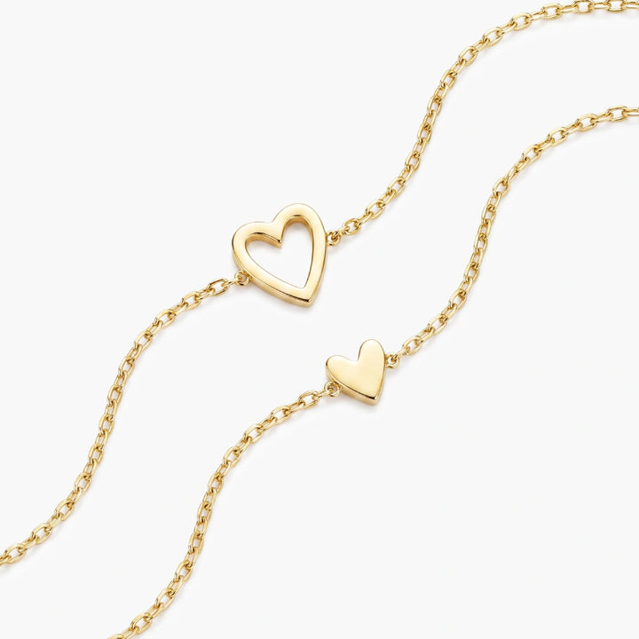 Mother & Daughter - Matching Hearts Bracelet