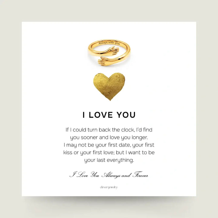 I Love You Gold Hug Ring