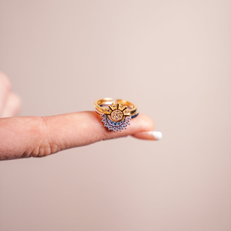 Mother & Daughter - Sun & Moon Ring Set