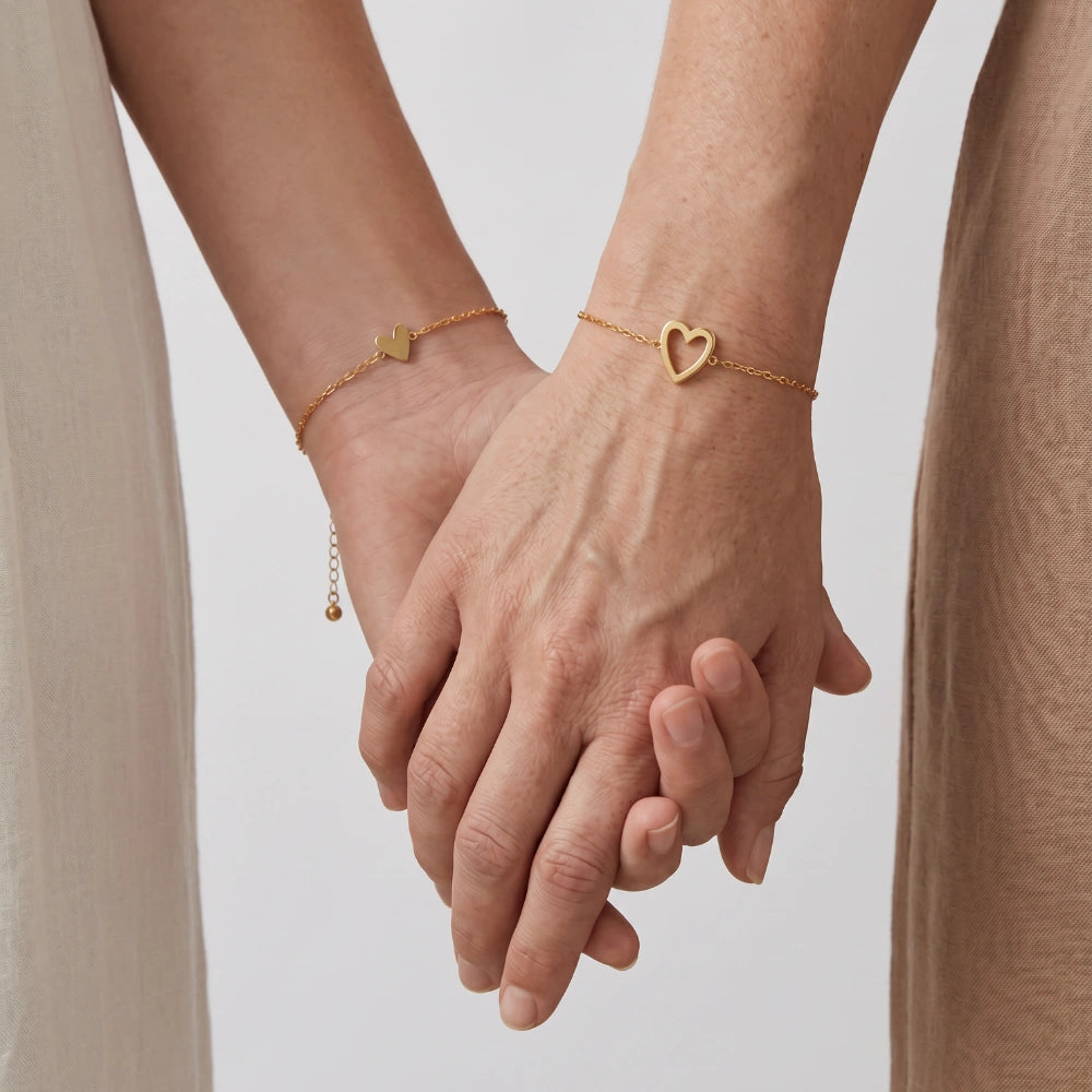 Mother & Daughter - Matching Hearts Bracelet
