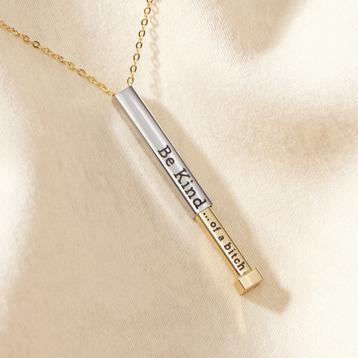 Be Kind Of A Bi♡ch - Hidden Message Necklace