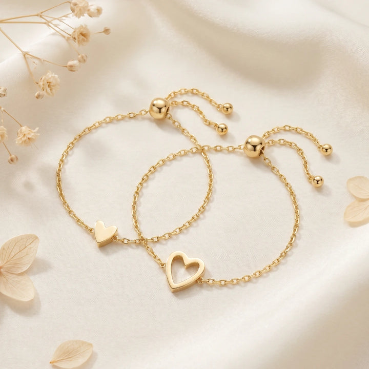 Mother & Daughter - Matching Hearts Bracelet