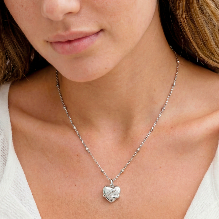 Wrapped In Love - Silver Hug Necklace