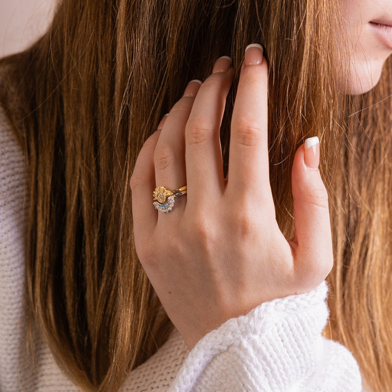 Mother & Daughter - Sun & Moon Ring Set