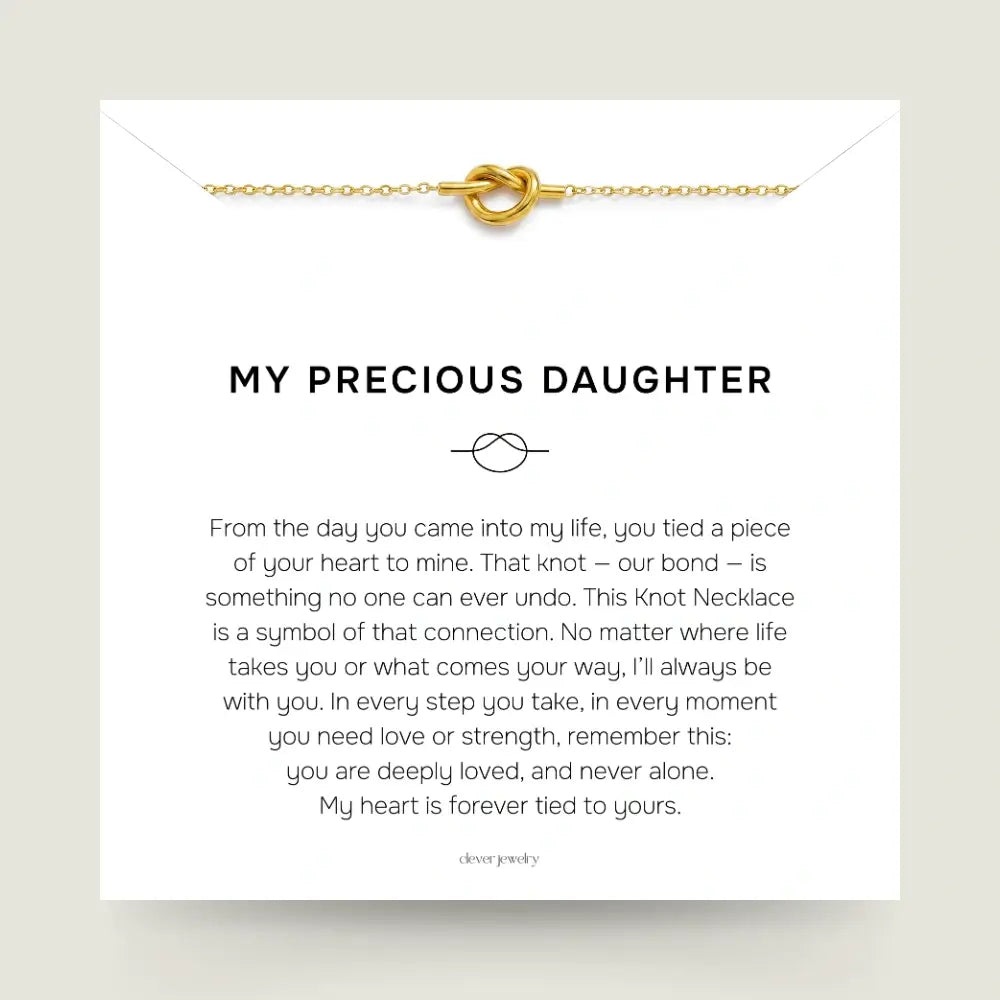 My Precious Daughter - Love Knot Gold Necklace