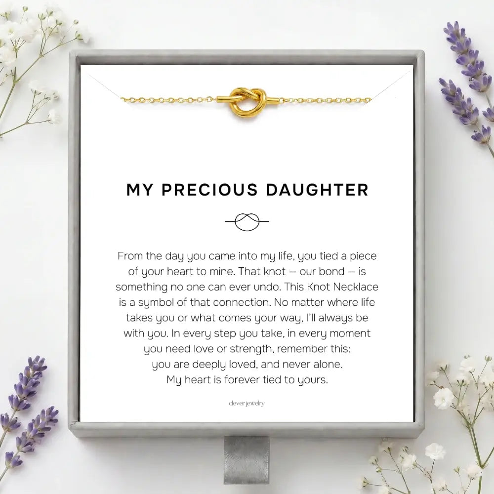 My Precious Daughter - Love Knot Gold Necklace