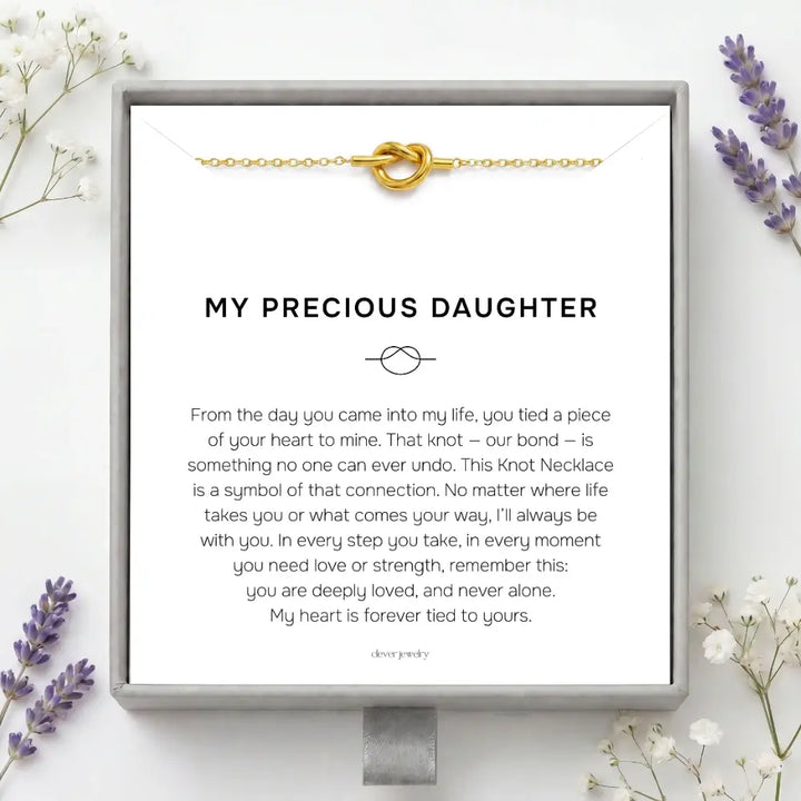 My Precious Daughter - Love Knot Gold Necklace