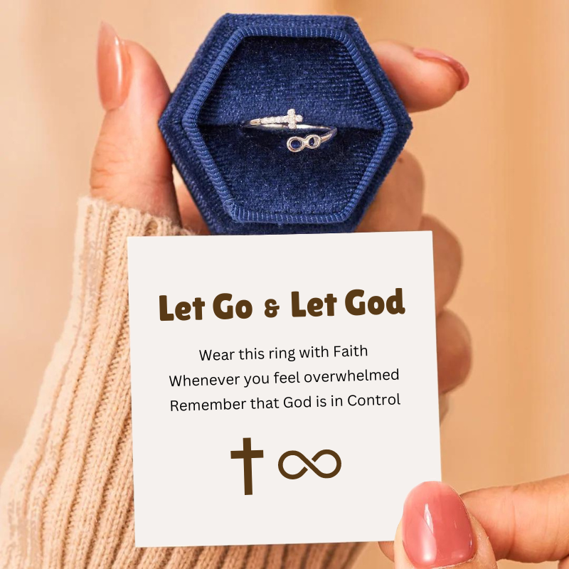 Let Go & Let God - Cross Infinity Ring