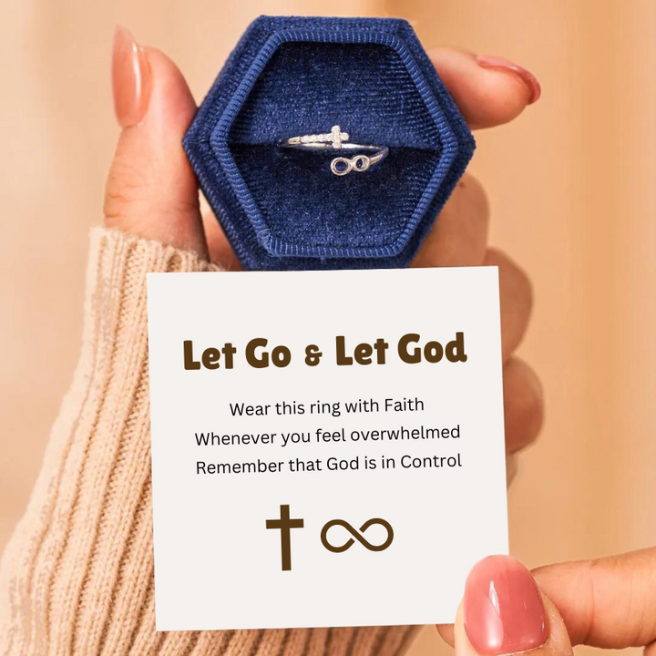 Let Go & Let God - Cross Infinity Ring