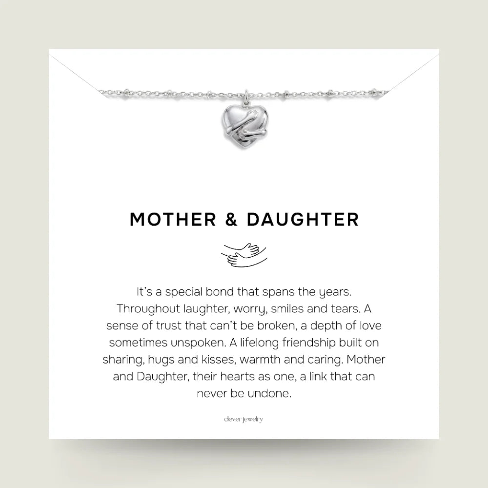 Mother & Daughter - Silver Hug Necklace