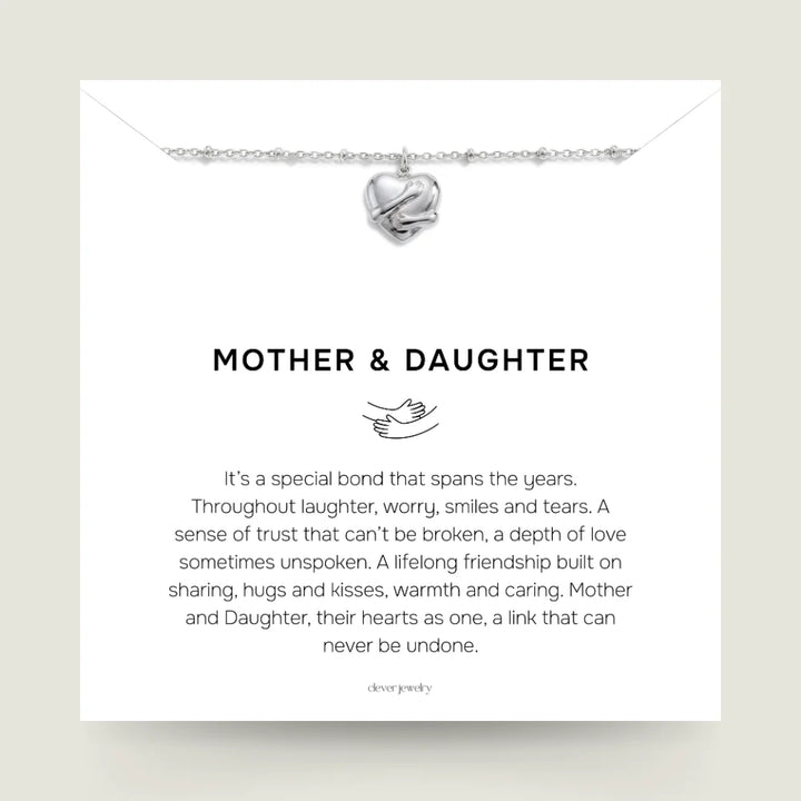 Mother & Daughter - Silver Hug Necklace
