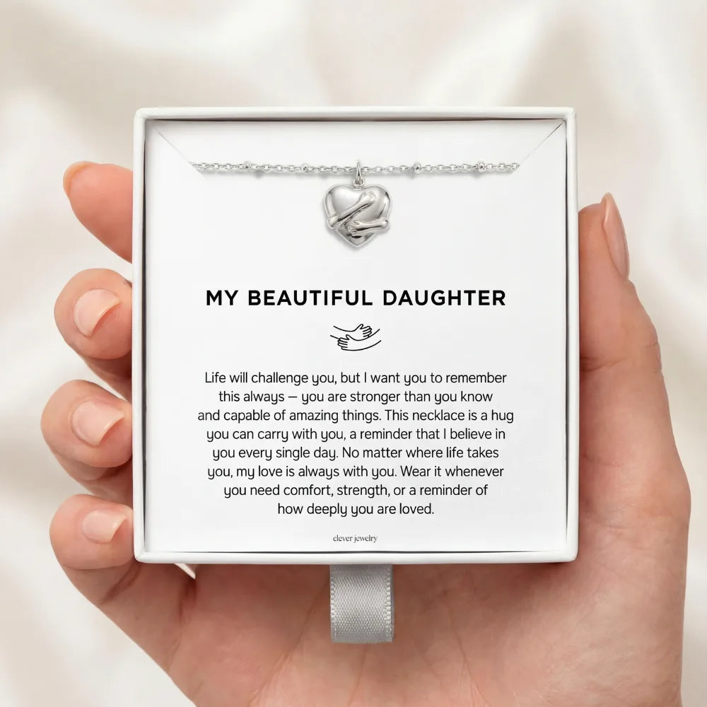 My Beautiful Daughter - Silver Hug Necklace