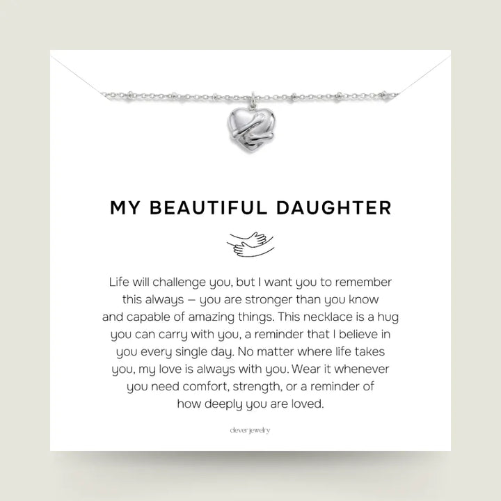 My Beautiful Daughter - Silver Hug Necklace