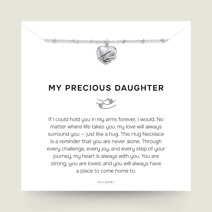 My Precious Daughter - Silver Hug Necklace