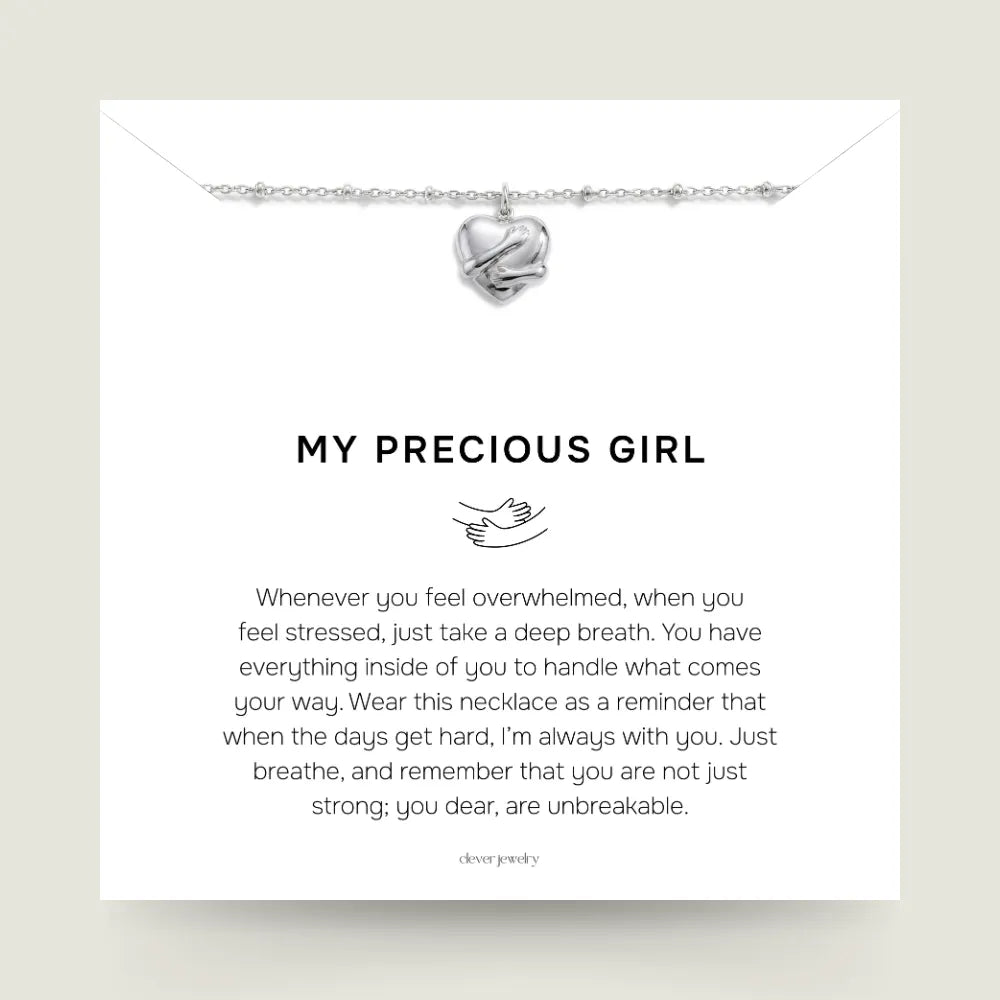 My Precious Girl (Granddaughter) - Silver Hug Necklace