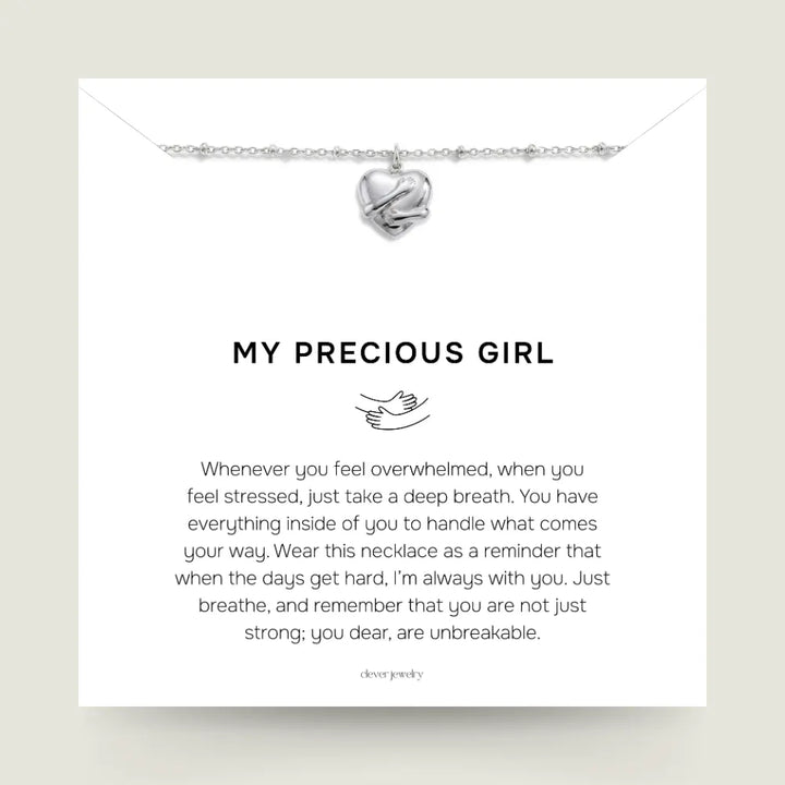 My Precious Girl (Granddaughter) - Silver Hug Necklace
