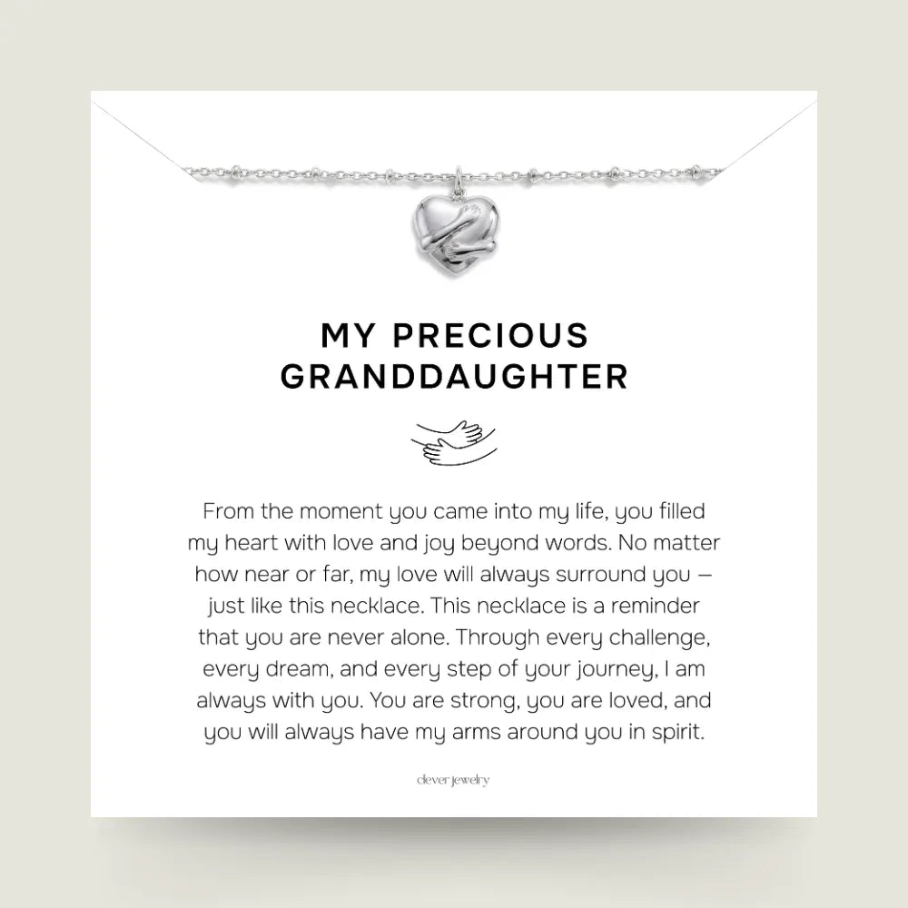 My Precious Granddaughter - Silver Hug Necklace