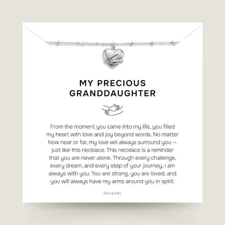 My Precious Granddaughter - Silver Hug Necklace