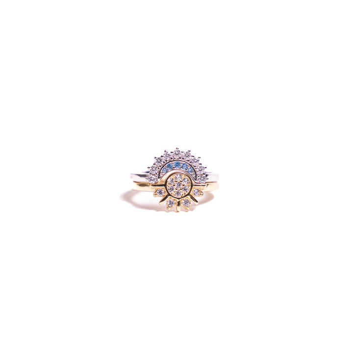 Mother & Daughter - Sun & Moon Ring Set