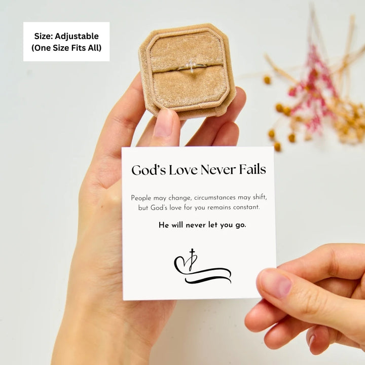 God's Love - Teardrop Cross Ring