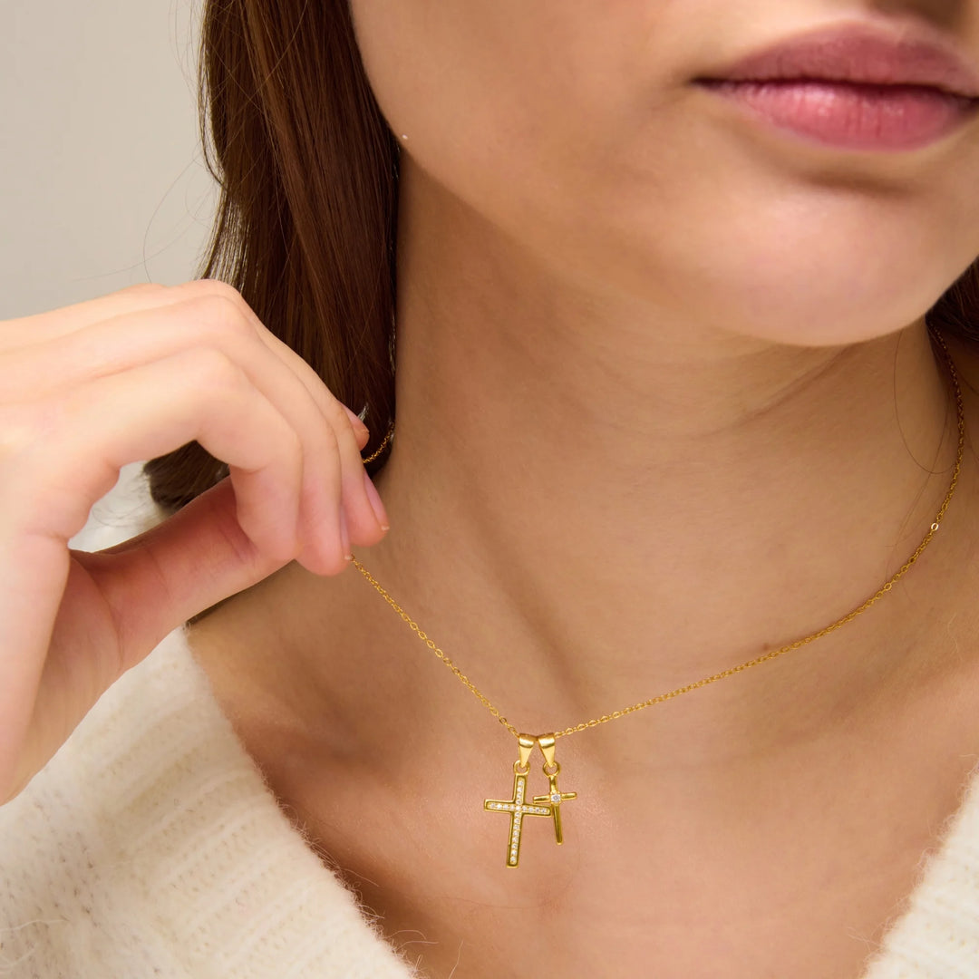 God's Plan - Double Cross Necklace