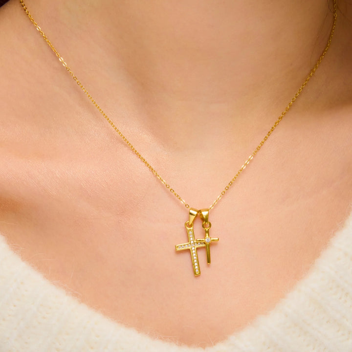 God's Plan - Double Cross Necklace