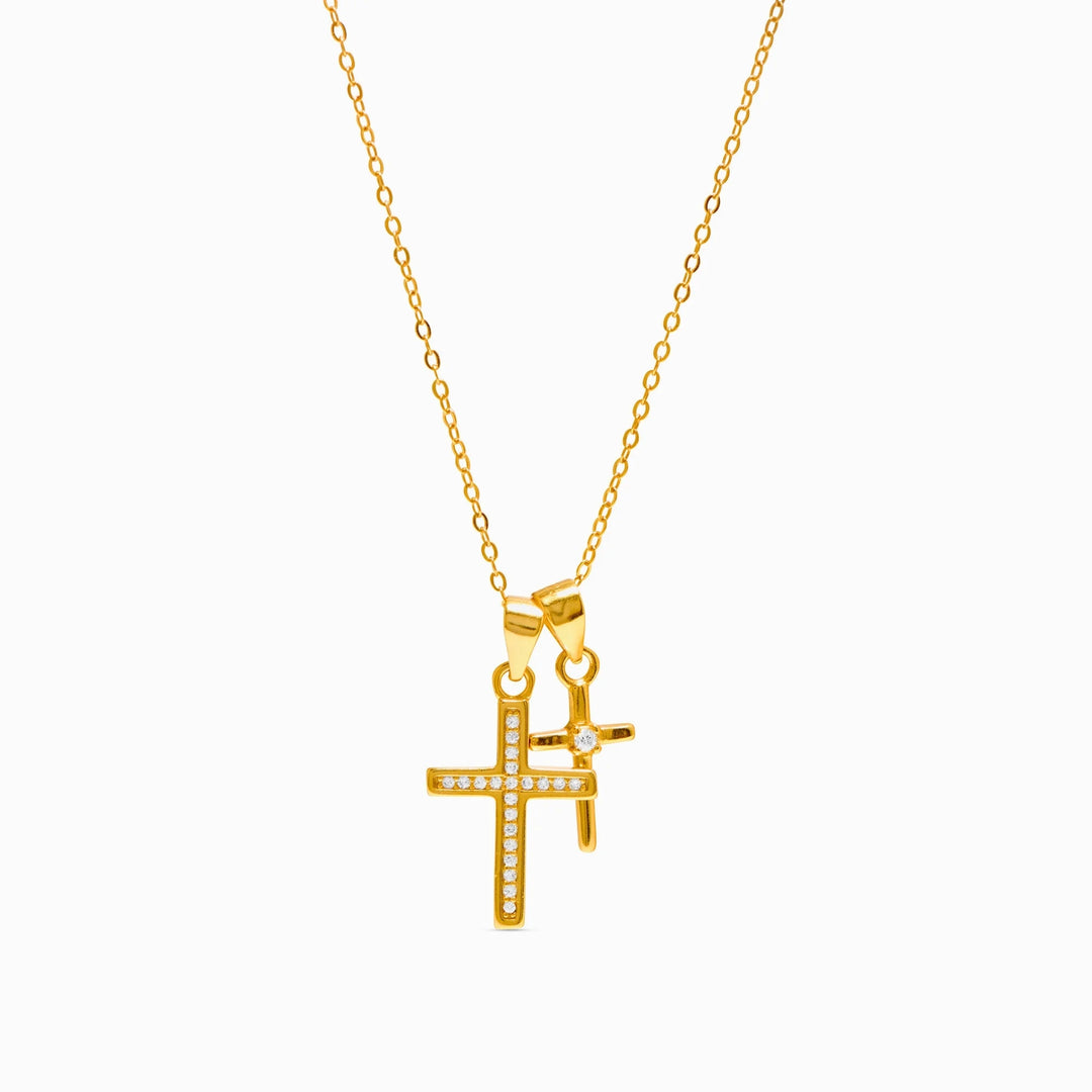 God's Plan - Double Cross Necklace